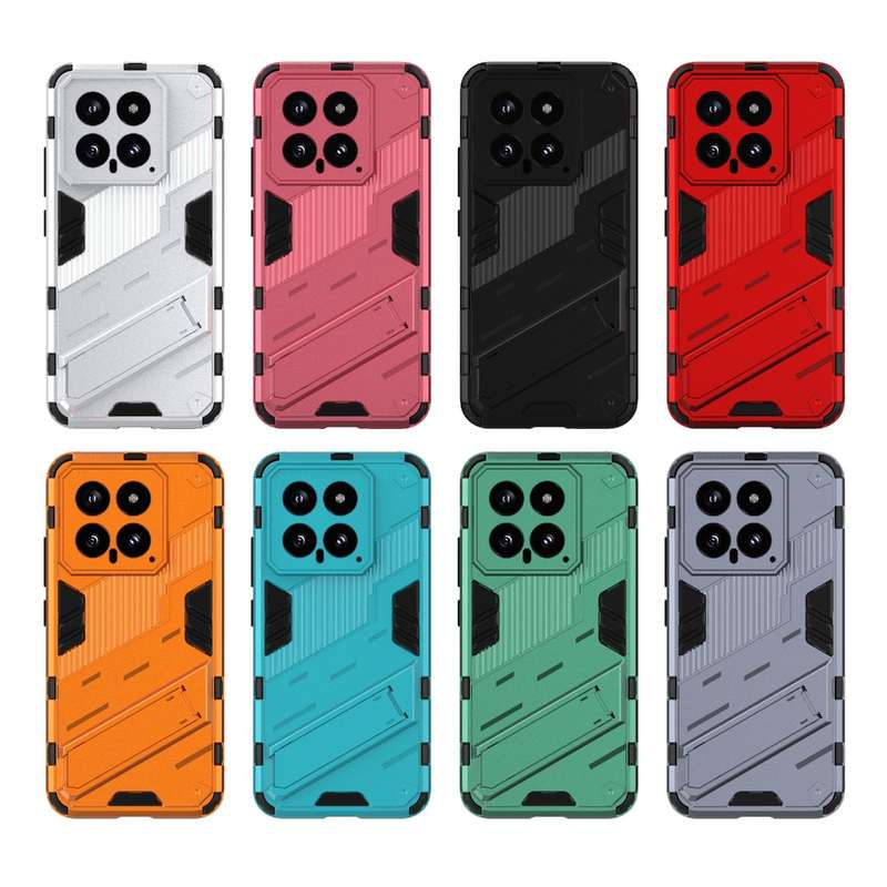 For Xiaomi 14 5G Punk Armor 2 in 1 PC + TPU Phone Case with Holder(Blue)