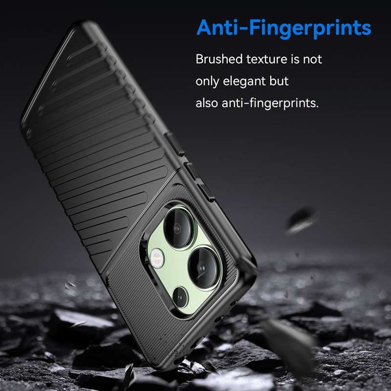 For Xiaomi Redmi Note 13 4G Thunderbolt Shockproof Soft TPU Phone Case(Black)