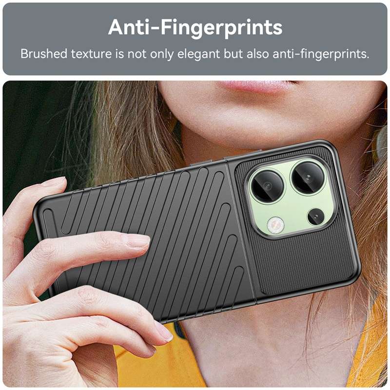 For Xiaomi Redmi Note 13 4G Thunderbolt Shockproof Soft TPU Phone Case(Black)