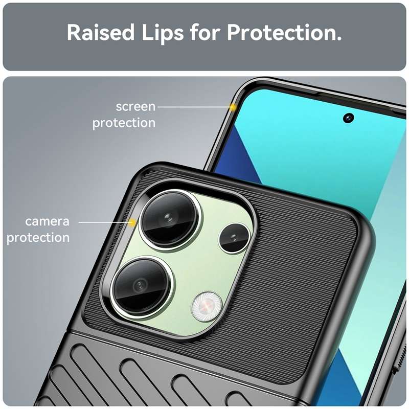 For Xiaomi Redmi Note 13 4G Thunderbolt Shockproof Soft TPU Phone Case(Black)