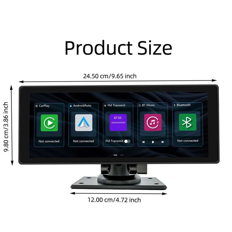 B5303R 10.26 inch Portable Car MP5 Player Built-in Driving Recorder Support CarPlay / Android Auto(B