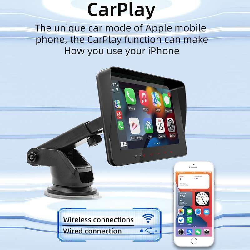B5310 7 inch Portable Car MP5 Player Support CarPlay / Android Auto(Black)