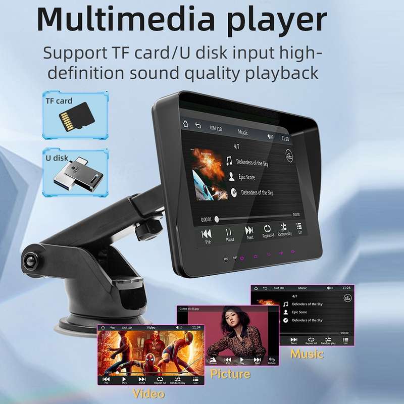 B5310 7 inch Portable Car MP5 Player Support CarPlay / Android Auto(Black)