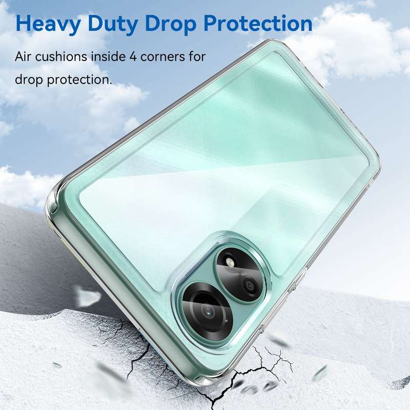 For OPPO A78 4G Colorful Series Acrylic Hybrid TPU Phone Case(Transparent Blue)
