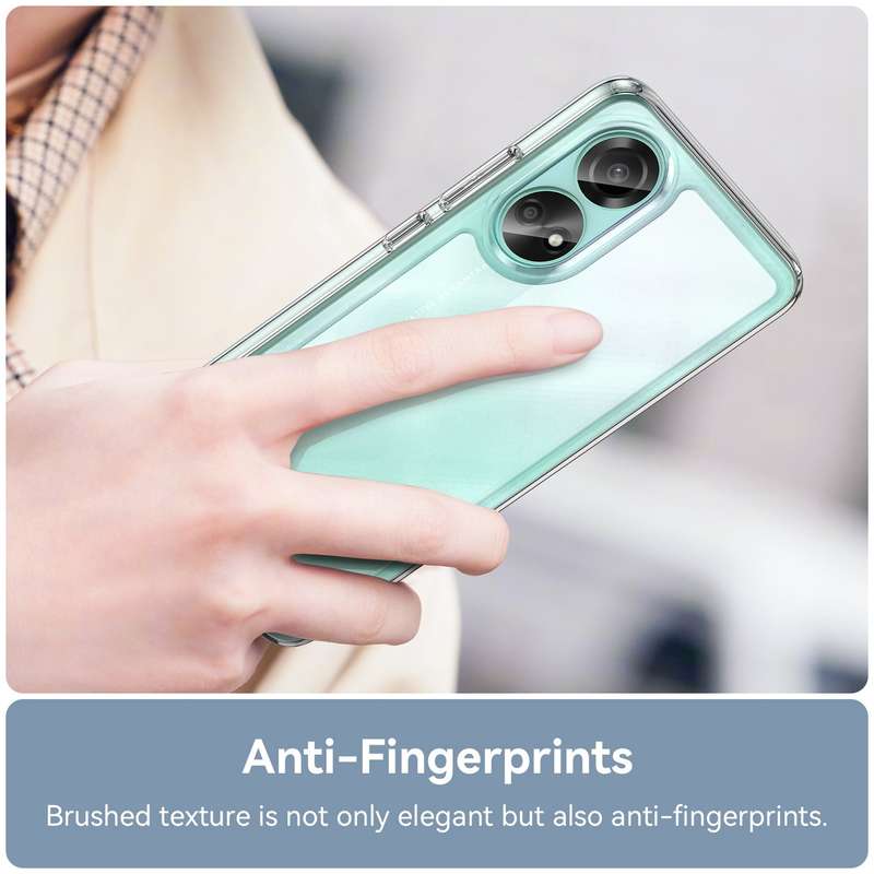 For OPPO A78 4G Colorful Series Acrylic Hybrid TPU Phone Case(Transparent Blue)