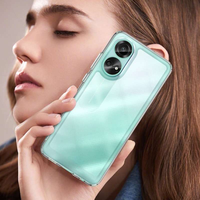 For OPPO A78 4G Colorful Series Acrylic Hybrid TPU Phone Case(Transparent Blue)