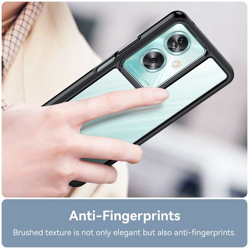 For OPPO A79 5G Colorful Series Acrylic Hybrid TPU Phone Case(Black)