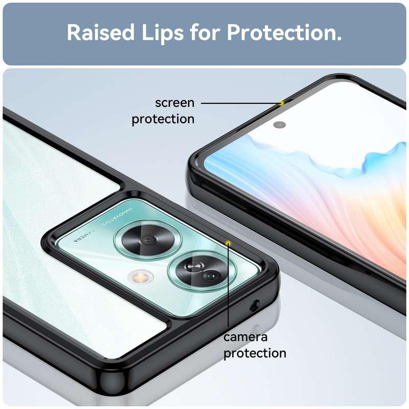 For OPPO A79 5G Colorful Series Acrylic Hybrid TPU Phone Case(Black)