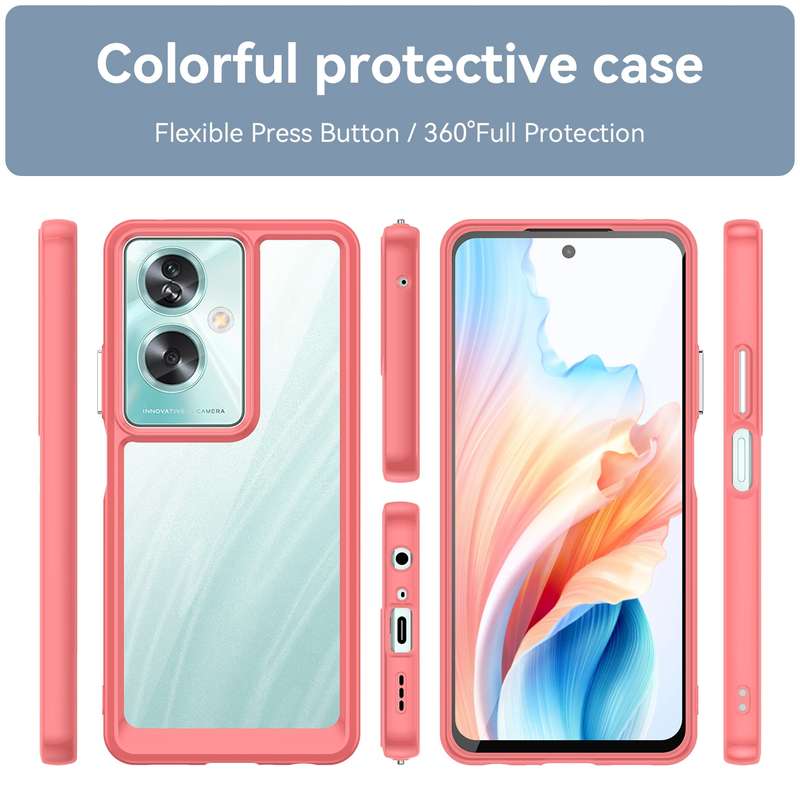 For OPPO A79 5G Colorful Series Acrylic Hybrid TPU Phone Case(Black)