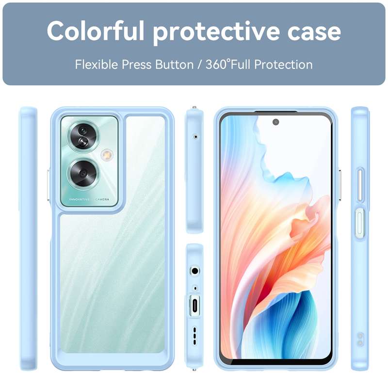 For OPPO A79 5G Colorful Series Acrylic Hybrid TPU Phone Case(Black)