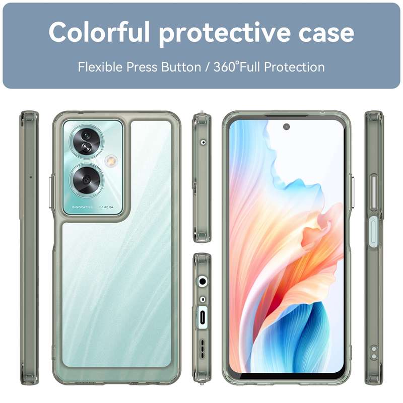 For OPPO A79 5G Colorful Series Acrylic Hybrid TPU Phone Case(Black)