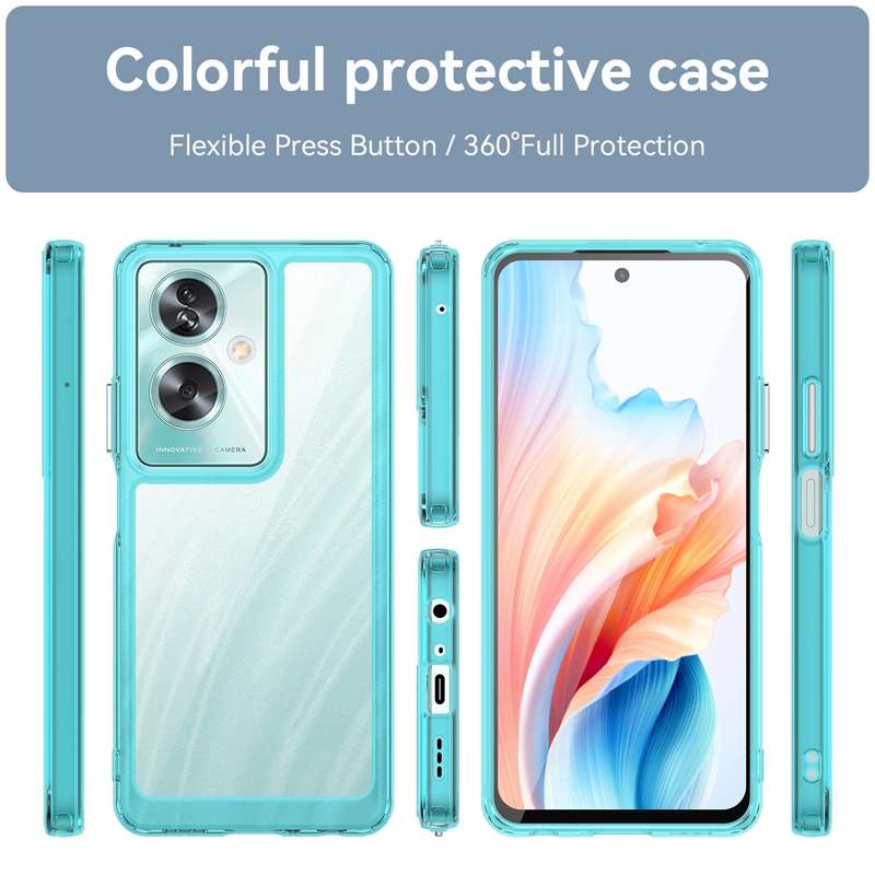 For OPPO A79 5G Colorful Series Acrylic Hybrid TPU Phone Case(Black)