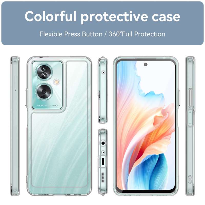 For OPPO A79 5G Colorful Series Acrylic Hybrid TPU Phone Case(Black)