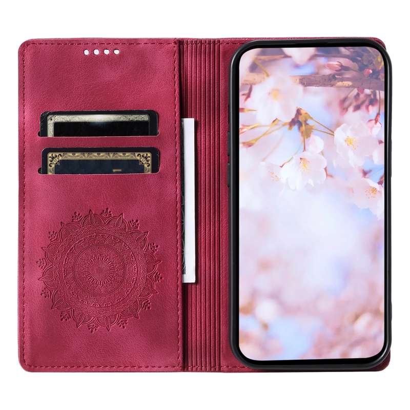 For Xiaomi 14 Pro Totem Embossed Magnetic Leather Phone Case(Red)