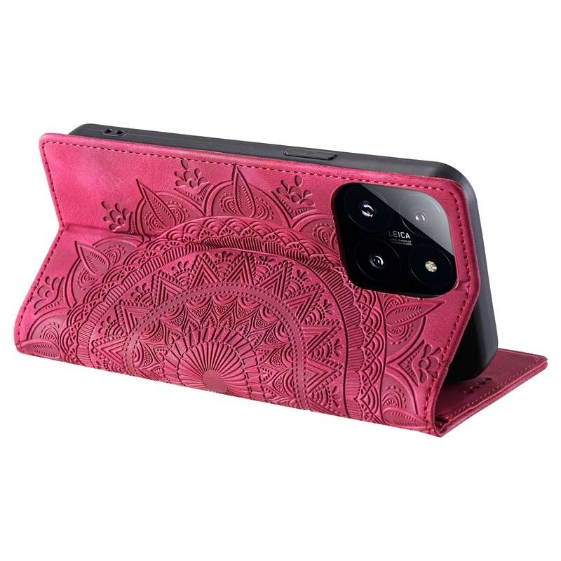 For Xiaomi 14 Pro Totem Embossed Magnetic Leather Phone Case(Red)
