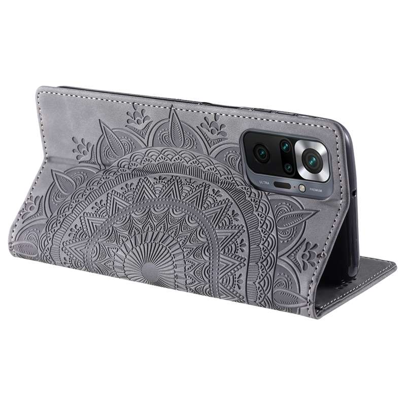 For Xiaomi Redmi Note 10 Pro 4G Global Totem Embossed Magnetic Leather Phone Case(Grey)