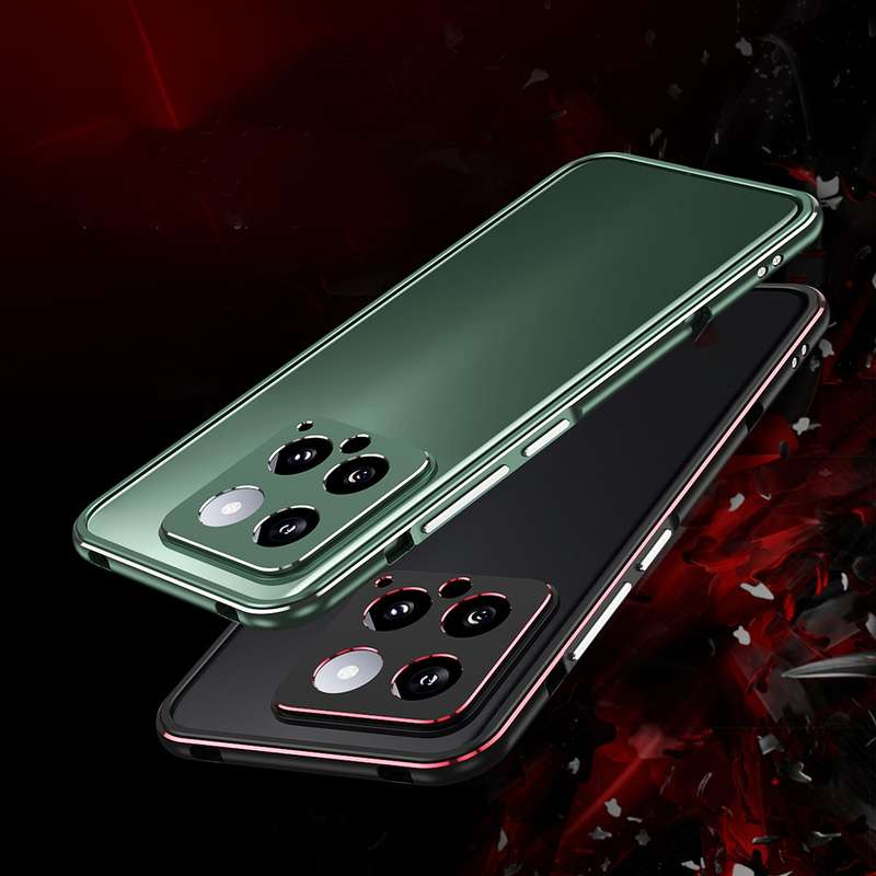 For Xiaomi 14 Pro Aurora Series Lens Protector + Metal Frame Phone Case(Silver Grey)