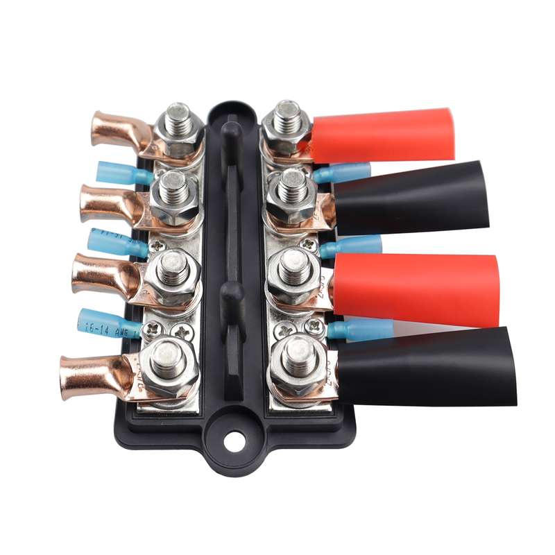CP-4063 Double Row M10 Power Distribution Block Terminal Studs with Terminals(Black)