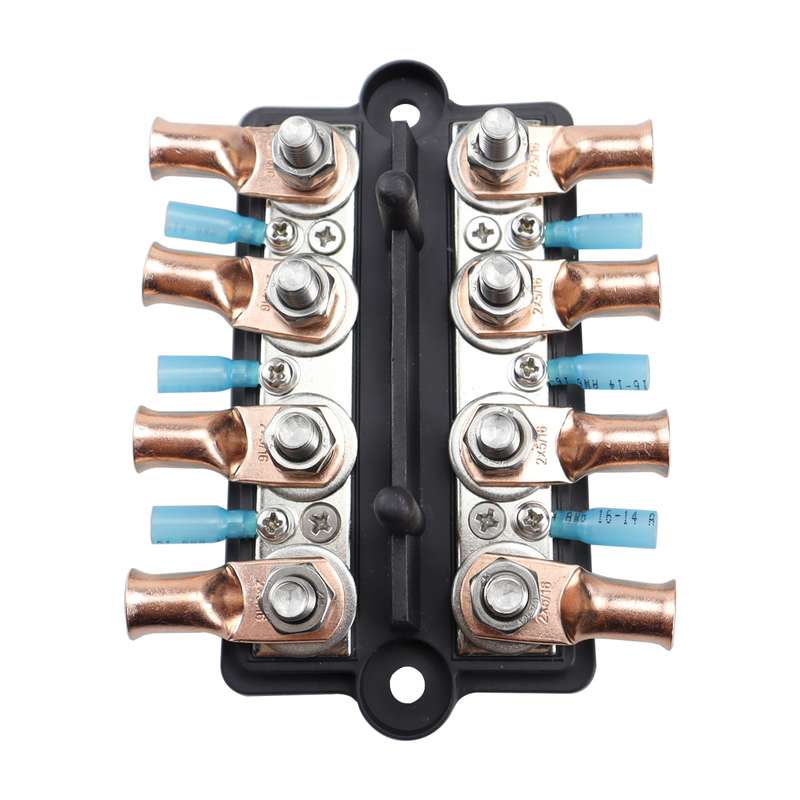 CP-4065 Double Row M8 Power Distribution Block Terminal Studs with Terminals(Black)