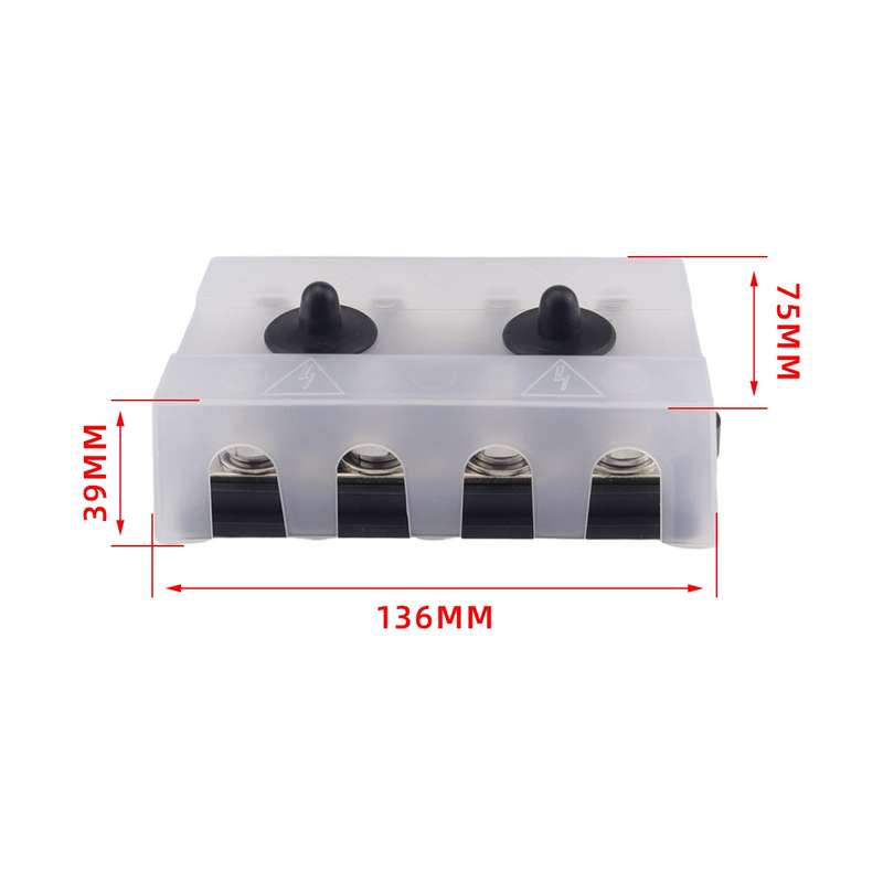 CP-4065 Double Row M8 Power Distribution Block Terminal Studs with Terminals(Black)