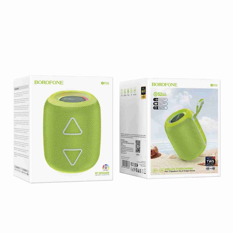 BOROFONE BR36 Lucy Sports TWS Bluetooth 5.3 Speaker Support TF Card / FM(Black)