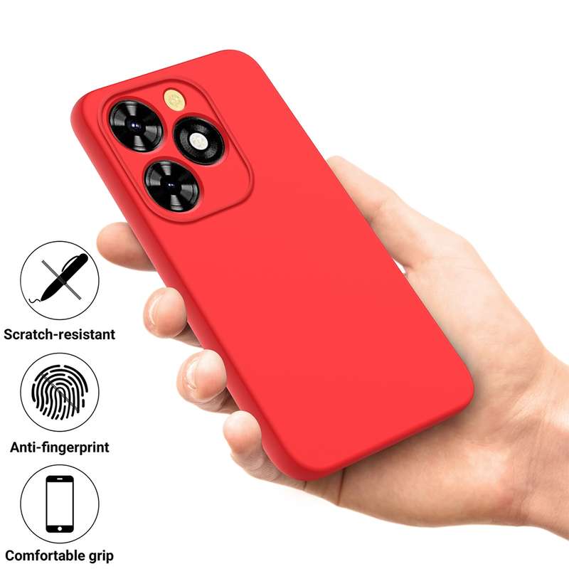 For Tecno Spark 20 Pro Solid Color Liquid Silicone Dropproof Full Coverage Protective Case(Black)