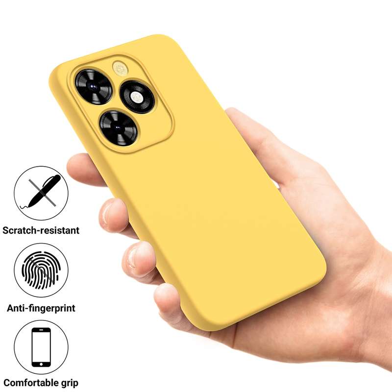 For Tecno Spark 20 Pro Solid Color Liquid Silicone Dropproof Full Coverage Protective Case(Black)