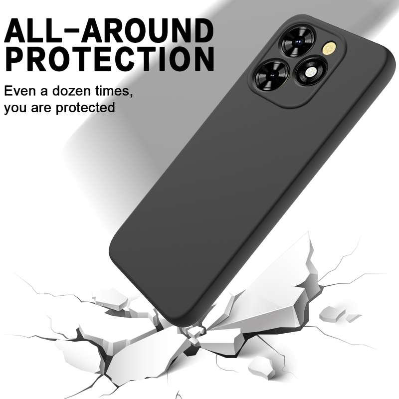For Tecno Spark 20 Pro Solid Color Liquid Silicone Dropproof Full Coverage Protective Case(Black)