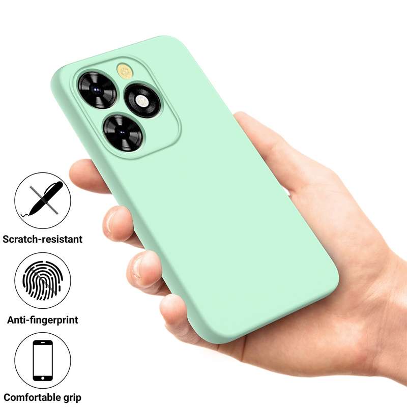 For Tecno Spark 20 Pro Solid Color Liquid Silicone Dropproof Full Coverage Protective Case(Black)