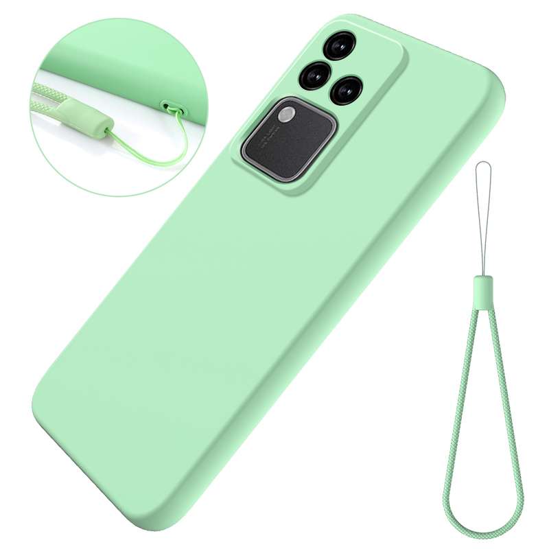 For vivo S18 / S18 Pro / V30 / V30 Pro Solid Color Liquid Silicone Dropproof Full Coverage Phone Cas