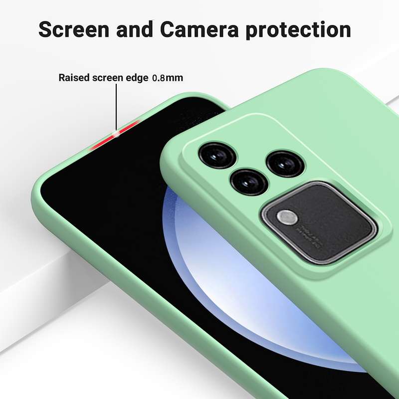 For vivo S18 / S18 Pro / V30 / V30 Pro Solid Color Liquid Silicone Dropproof Full Coverage Phone Cas