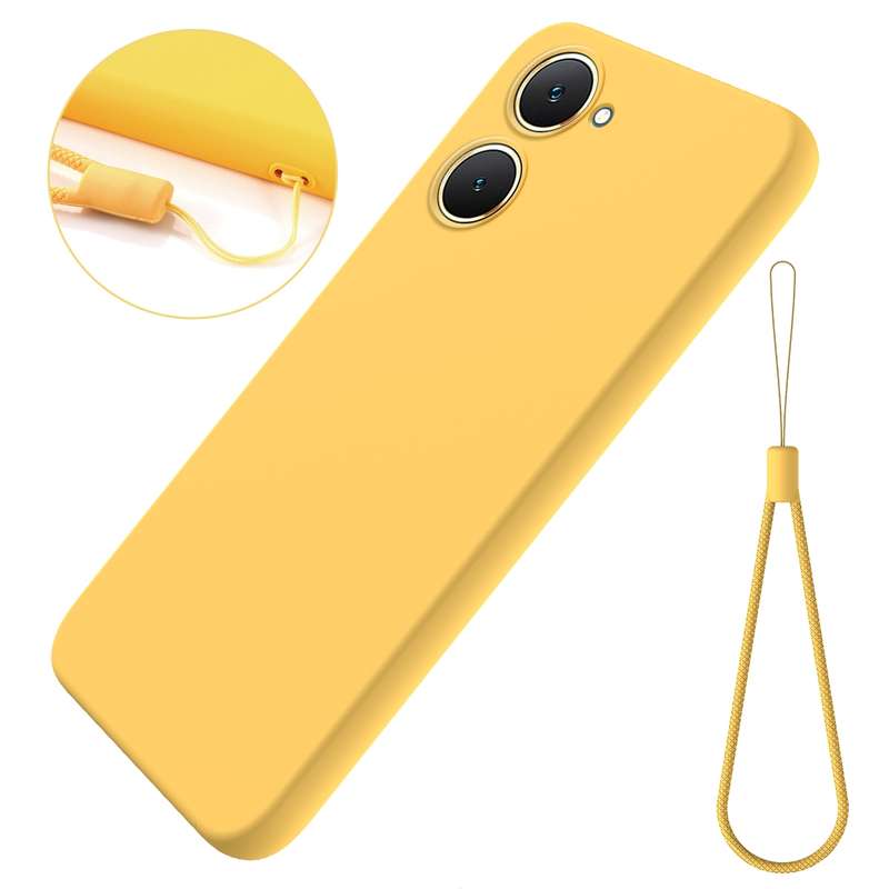 For vivo Y03 Solid Color Liquid Silicone Dropproof Full Coverage Phone Case(Yellow)