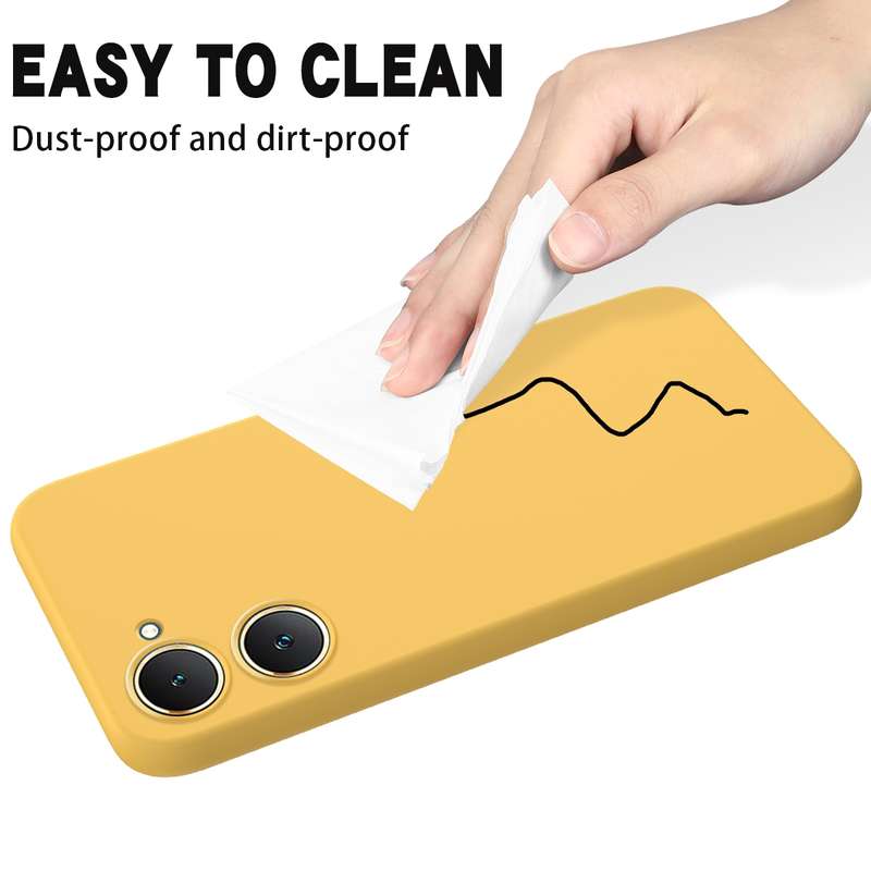 For vivo Y03 Solid Color Liquid Silicone Dropproof Full Coverage Phone Case(Yellow)