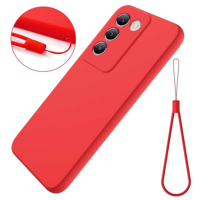 For vivo V40 SE / V30 Lite ME Solid Color Liquid Silicone Dropproof Full Coverage Phone Case(Re