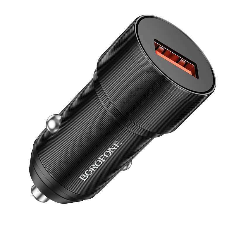 BOROFONE BZ19A Wisdom QC3.0 USB Port Fast Charging Car Charger(Black)