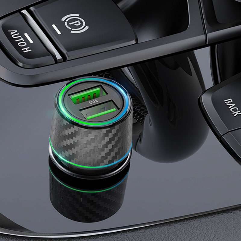 BOROFONE BZ21A Brilliant QC3.0 Dual USB Ports Fast Charging Car Charger(Black)