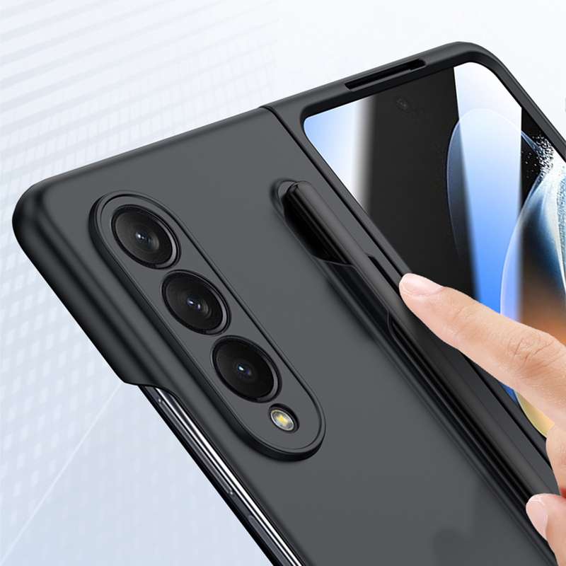 For Samsung Galaxy Z Fold4 5G Integrated Skin Feel PC Phone Case with Pen / Pen Box(Black)