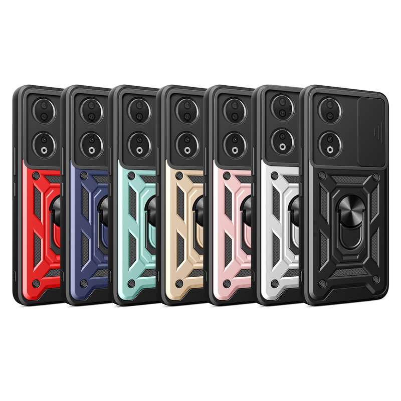 For Honor 90 5G Sliding Camera Cover Design TPU+PC Phone Case(Blue)