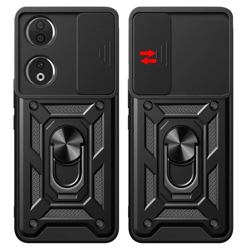 For Honor 90 5G Sliding Camera Cover Design TPU+PC Phone Case(Blue)