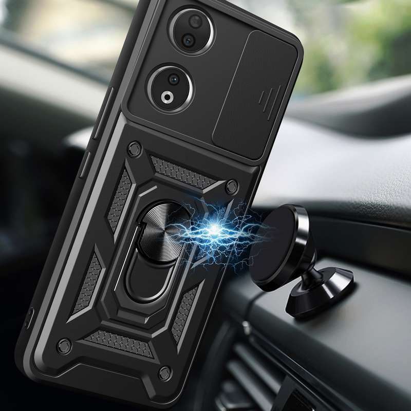 For Honor 90 5G Sliding Camera Cover Design TPU+PC Phone Case(Blue)