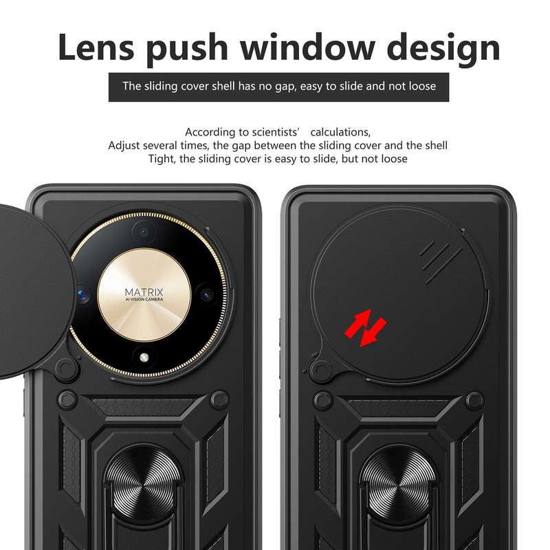 For Honor X9b Sliding Camera Cover Design TPU+PC Phone Case(Silver)
