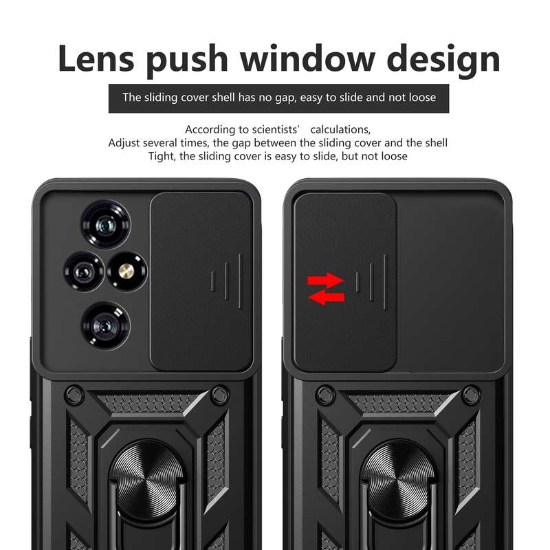 For Honor 200 Pro Sliding Camera Cover Design TPU+PC Phone Case(Black)