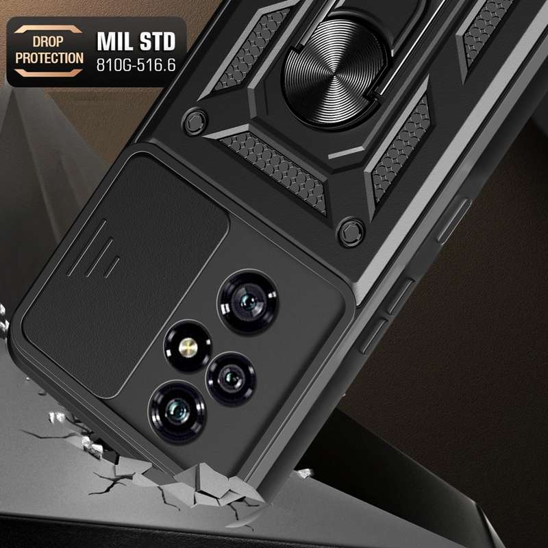 For Honor 200 Pro Sliding Camera Cover Design TPU+PC Phone Case(Black)
