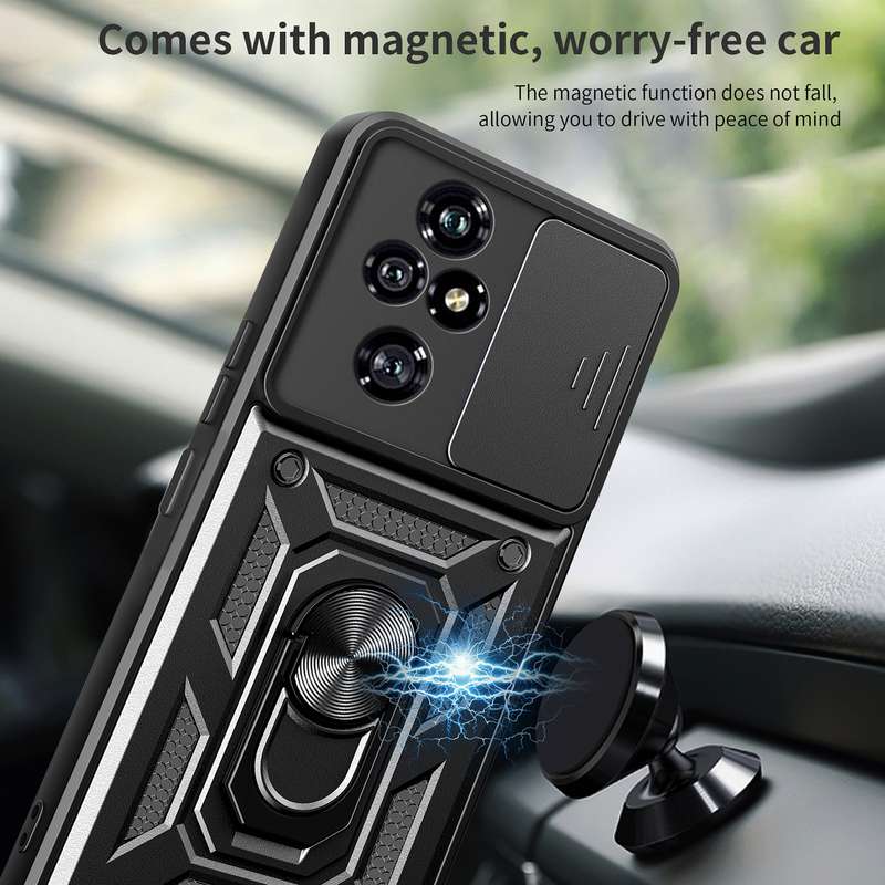 For Honor 200 Pro Sliding Camera Cover Design TPU+PC Phone Case(Black)