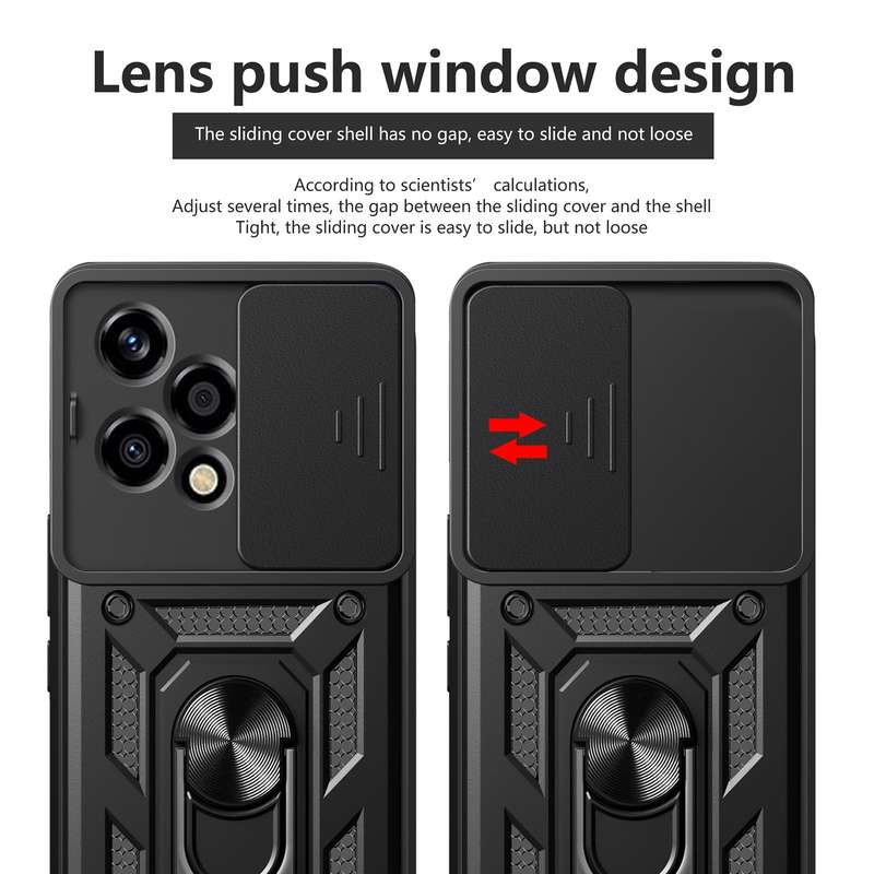 For Honor 200 Lite Global Sliding Camera Cover Design TPU+PC Phone Case(Black)