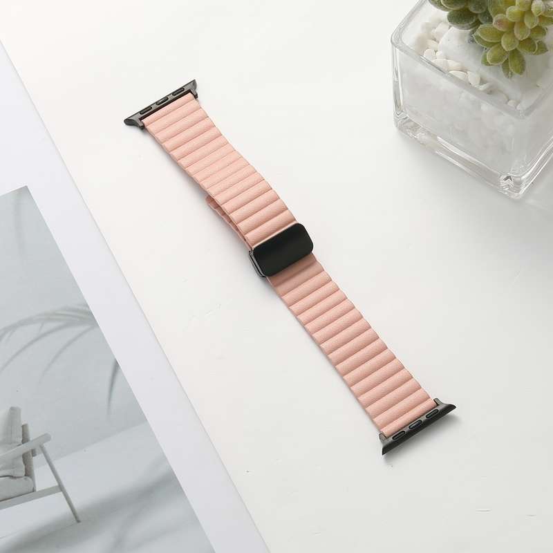 For Apple Watch Series 9 45mm Water Ripple Magnetic Folding Buckle Watch Band, Style: Bold Vers
