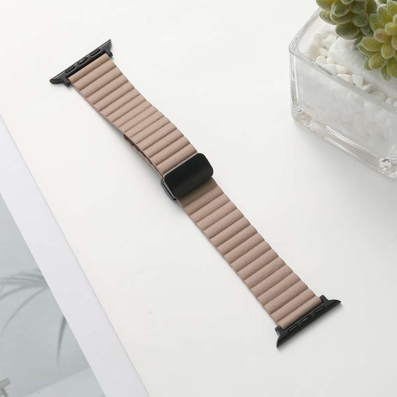 For Apple Watch Series 9 41mm Water Ripple Magnetic Folding Buckle Watch Band, Style: Bold Vers