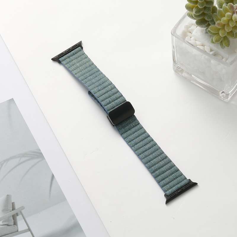 For Apple Watch Series 3 38mm Water Ripple Magnetic Folding Buckle Watch Band, Style: Bold Vers