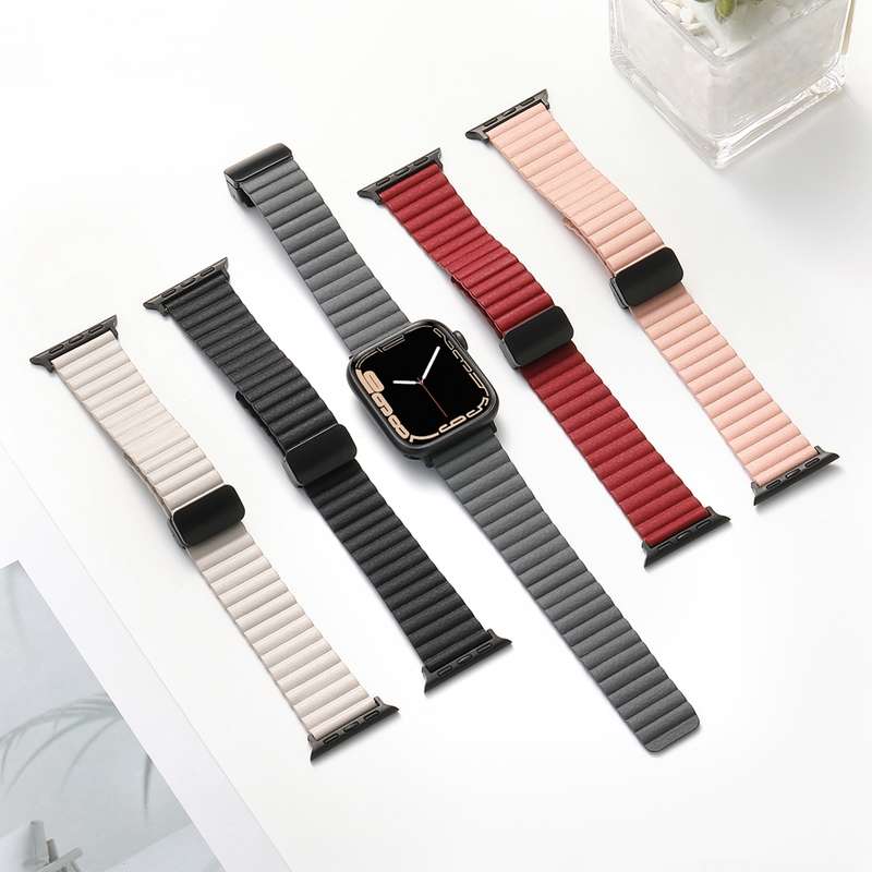 For Apple Watch Ultra 2 49mm Water Ripple Magnetic Folding Buckle Watch Band, Style: Bold Versi