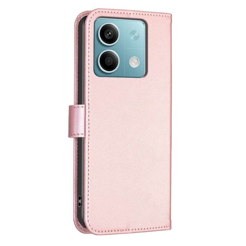 For Xiaomi Redmi Note 13 4G Global Four-leaf Embossed Leather Phone Case(Pink)